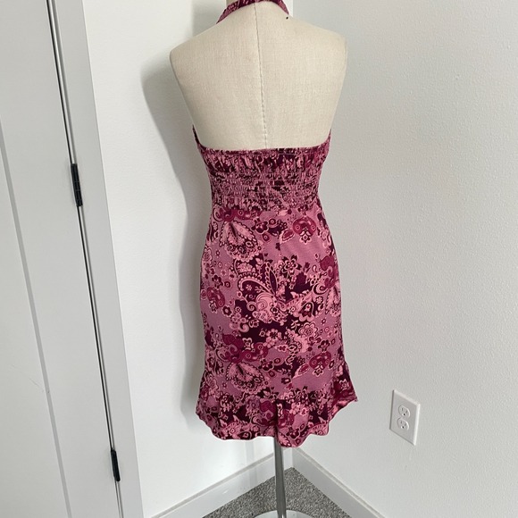 Y2K Forever 21 Dress Women S Midi Fairy Garden Party Coquette Halter Bodycon - Picture 2 of 8